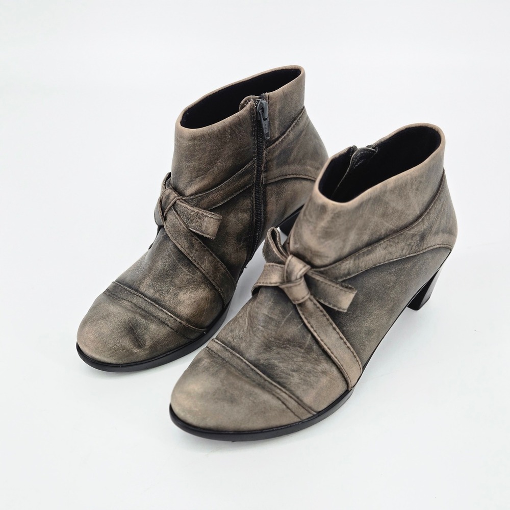 Naot Vistoso Women's Brown Leather Bow Accent Vibe Comfort Boots EU 38 US Size 7